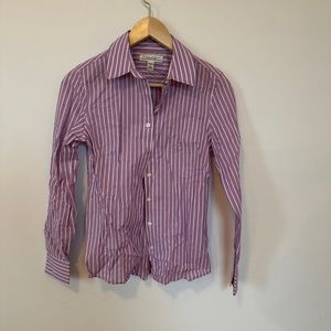 stripped purple blouse banana republic